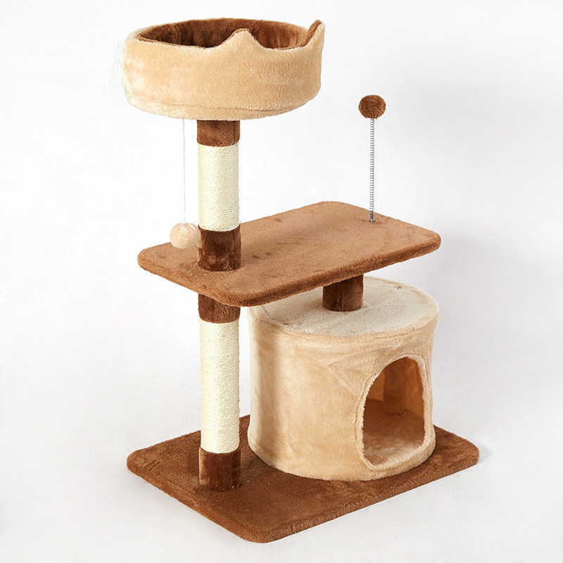 Luxury Wood Style Cat House Furniture Sisal corner cat tree Climbing Tower cat tree house