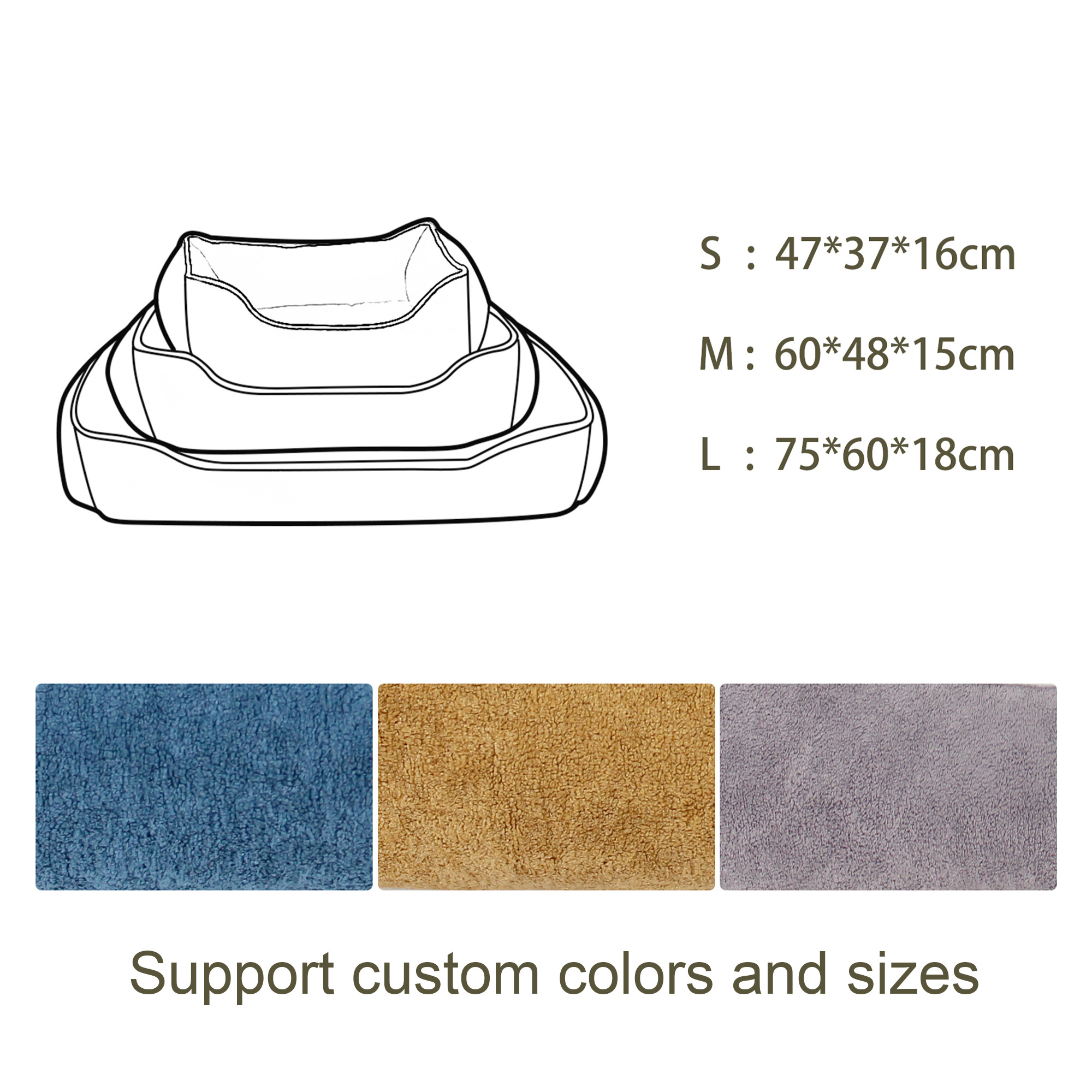 C4P Customize wash custom cute luxury soft small pet bed for dog washable dog beds colorful soft warm pet bed