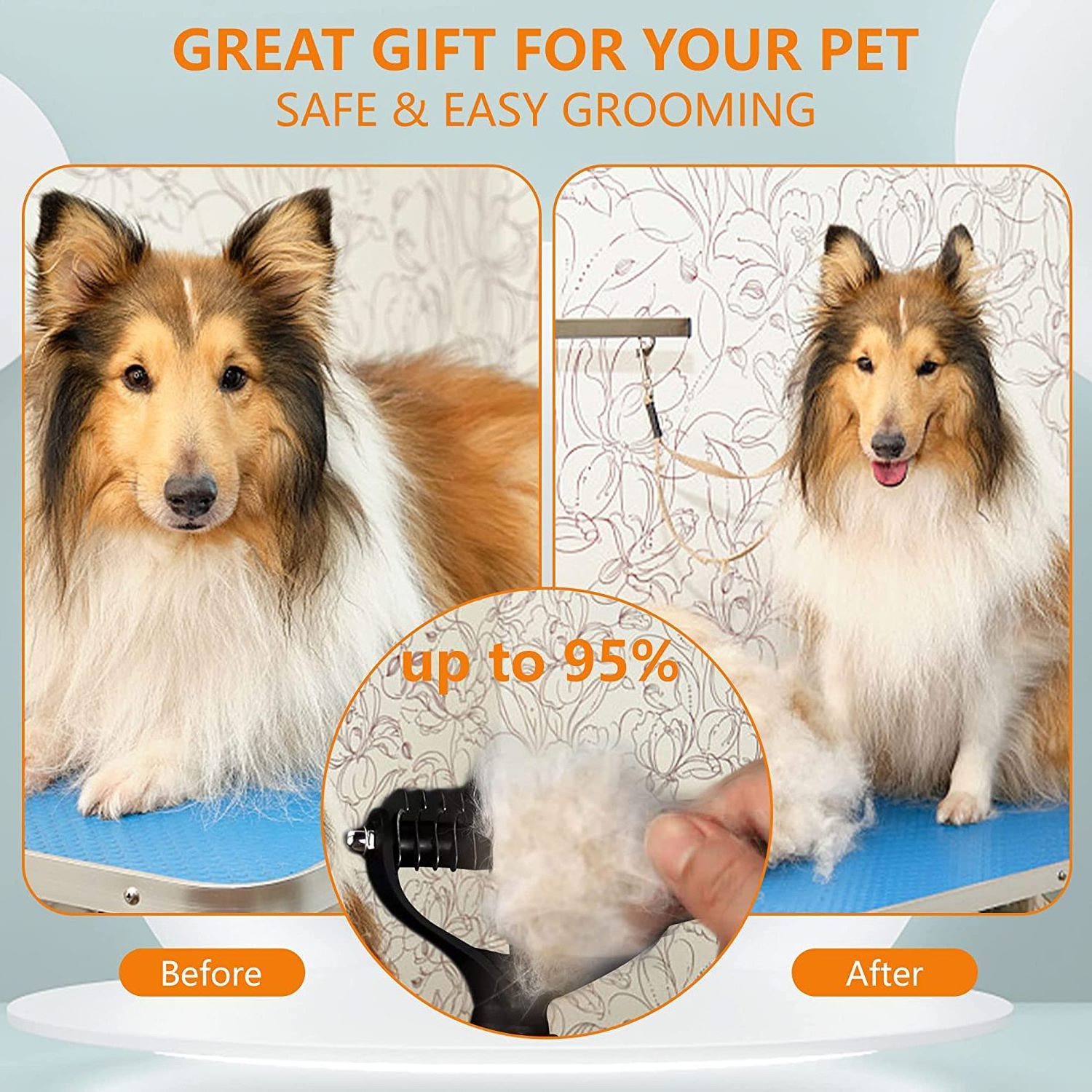 C4P Own brand Deshedding Brush 9+17 Teeth for Tangles Knots Mats pet comb brush cleaning pet grooming brush