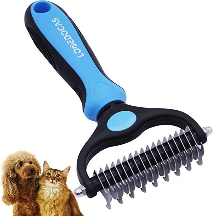 C4P Own brand Deshedding Brush 9+17 Teeth for Tangles Knots Mats pet comb brush cleaning pet grooming brush