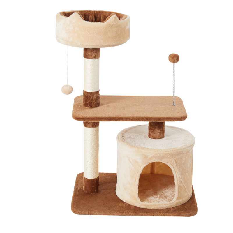 Luxury Wood Style Cat House Furniture Sisal corner cat tree Climbing Tower cat tree house