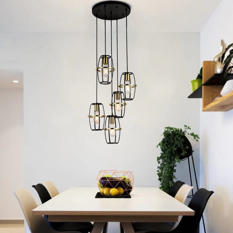 America Style Indoor Decorative Chandelier Living Room Dining Room E26 Light Source Iron Pendant Light