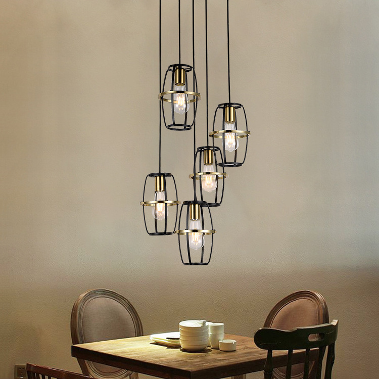 America Style Indoor Decorative Chandelier Living Room Dining Room E26 Light Source Iron Pendant Light