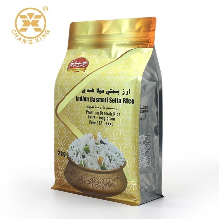 1kg 2kg 5kg  Zipper Reseal Laminated Rice Package Bags 25kg 10kg Custom Printed Plastic Rice Packing  Bags With Handle