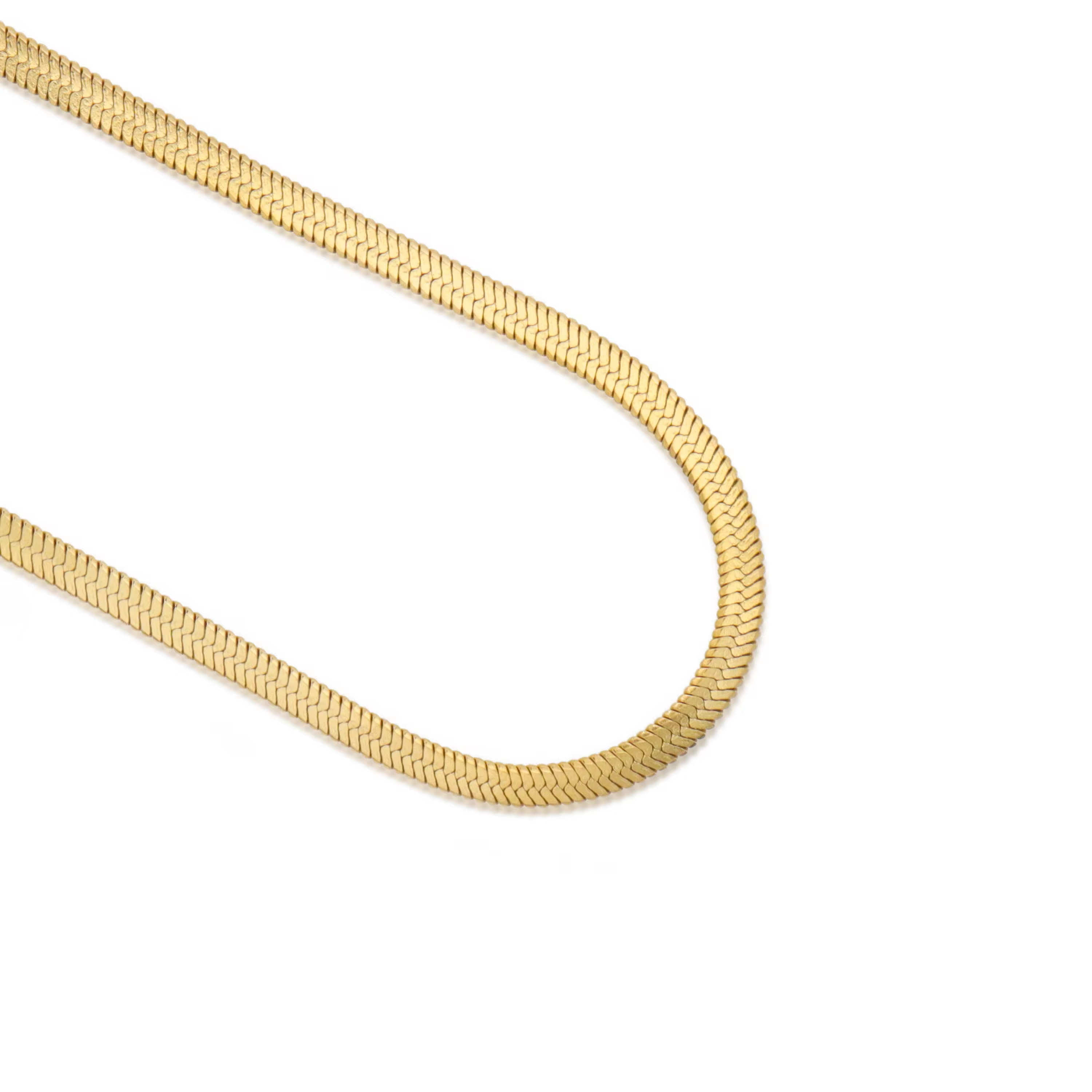 Chris April in stock 316L Stainless steel gold plated plain snake chain necklace for women