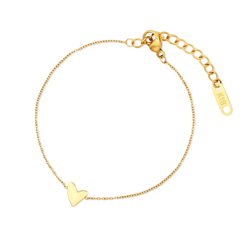 Chris April 316L stainless steel irregular heart charm PVD gold plated cute bracelets for women