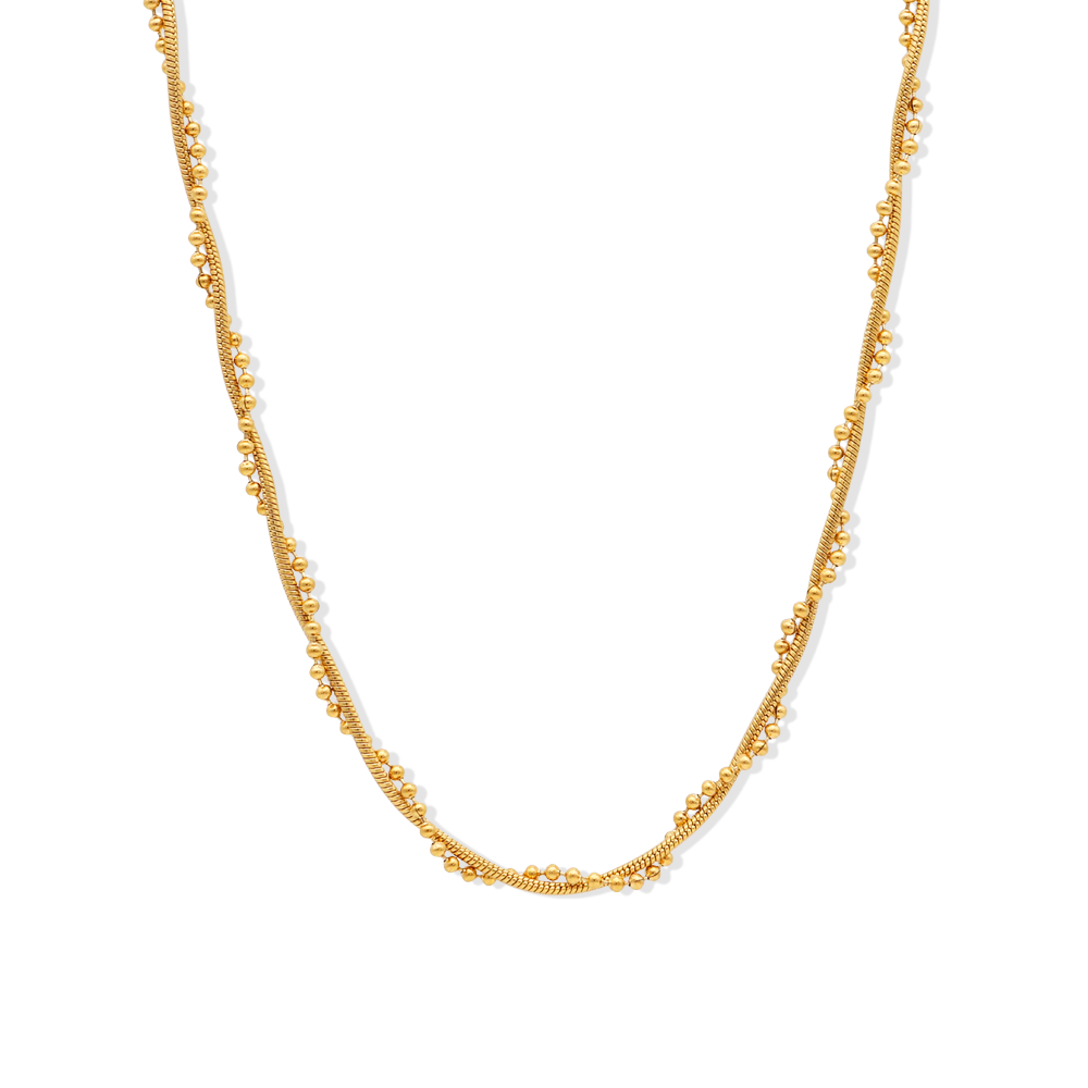 Chris April 316L stainless steel jewelry 18k pvd gold plated bead snake chain necklace