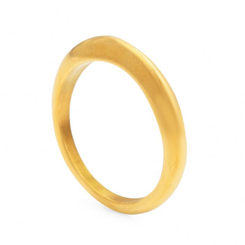 Chris April 316L stainless steel PVD gold plated tangent plain knuckle ring for women men