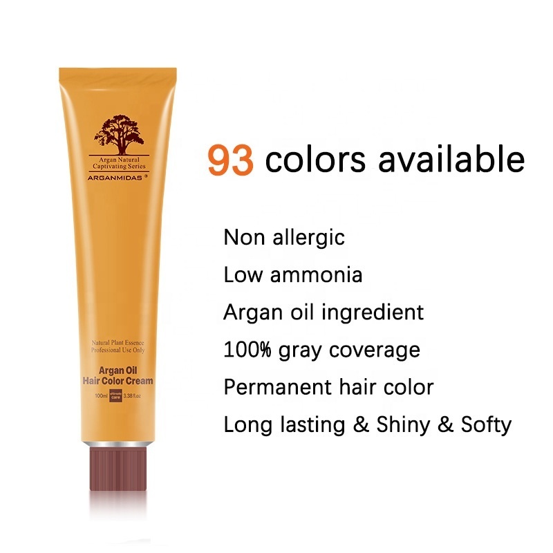 Arganmidas Private label italian hair dye brands french hair styling product vitamin argan oil silver rose hair color cream