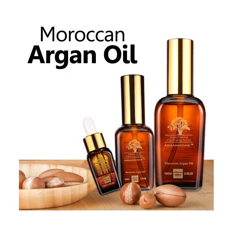 Arganmidas Factory supply bulk hair oil private label wholesale organic bio morocco argan oil