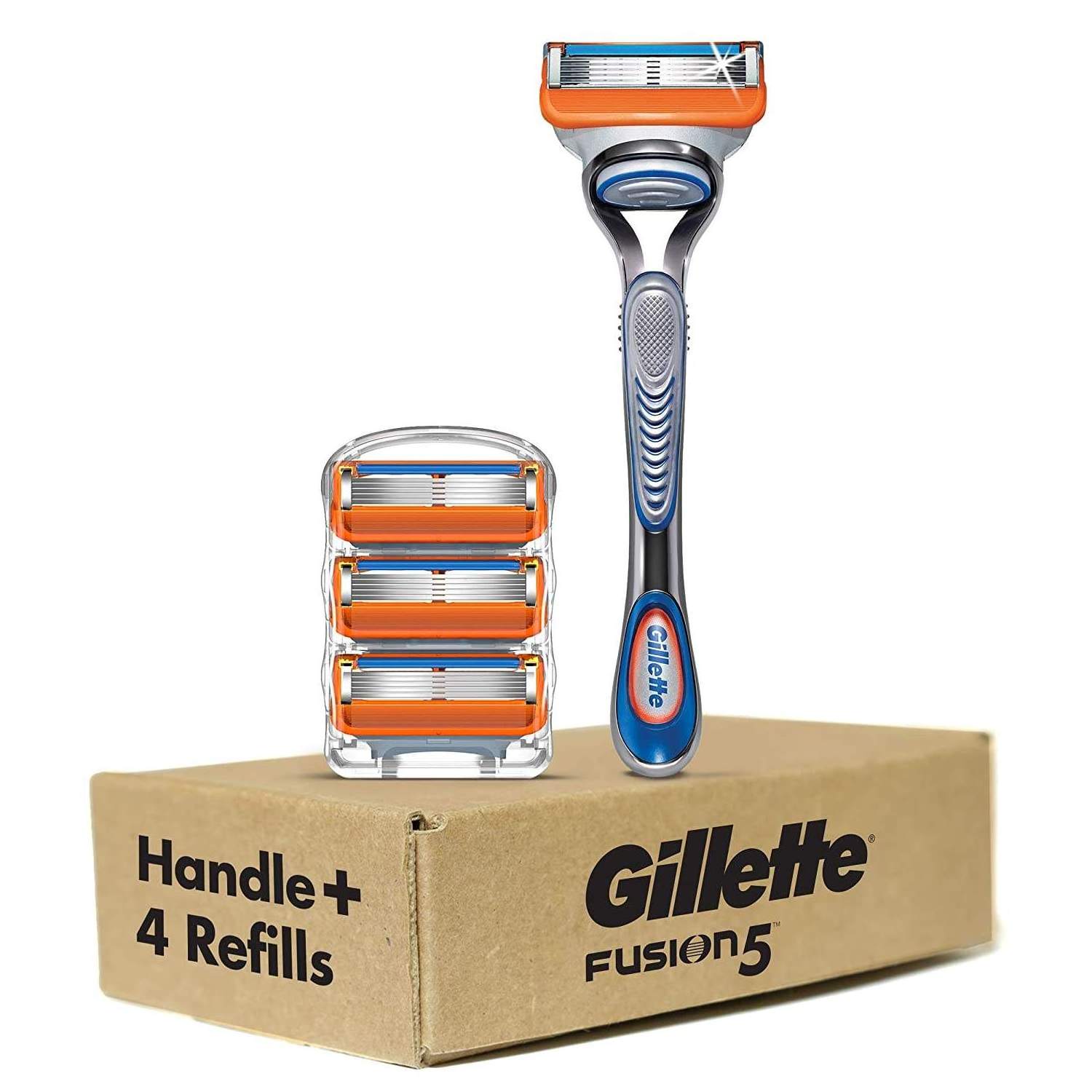 Gillette Mens Razor Blade Refills 10 Fusion5 Cartridges 2 ProGlide Cartridges Lubrastrip for a More Comfortable Shave