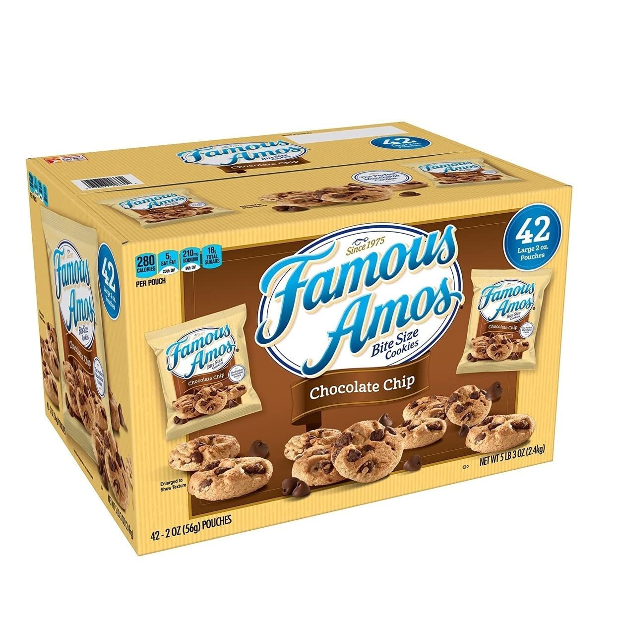 Famous Amos Chocolate Chip & Pecans Bite Size Cookies 12.4oz -351g