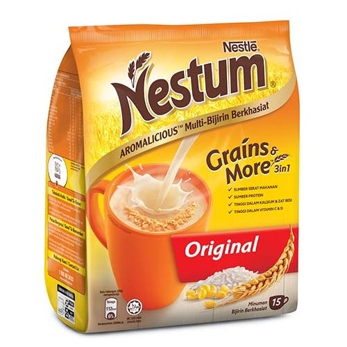 Nestum All Family 3-in-1 Instant Cereal Milk Drink and 1-Pack Nestle Cereal Snack Bundle Milo or Koko Krunch or Honey Star 30 G