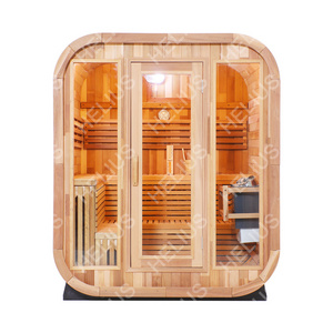 Outdoor cedar sauna room steam cube sauna room with 6KW electric heater