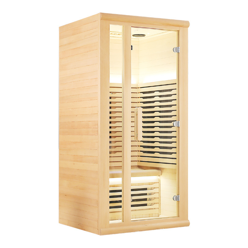 Low EMF 1 Person Luxury Carbon Sauna Indoor Use Far Infrared Sauna With Therapy Star Lights