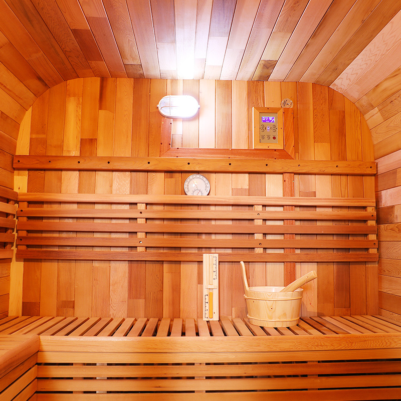 Outdoor cedar sauna room steam cube sauna room with 6KW electric heater