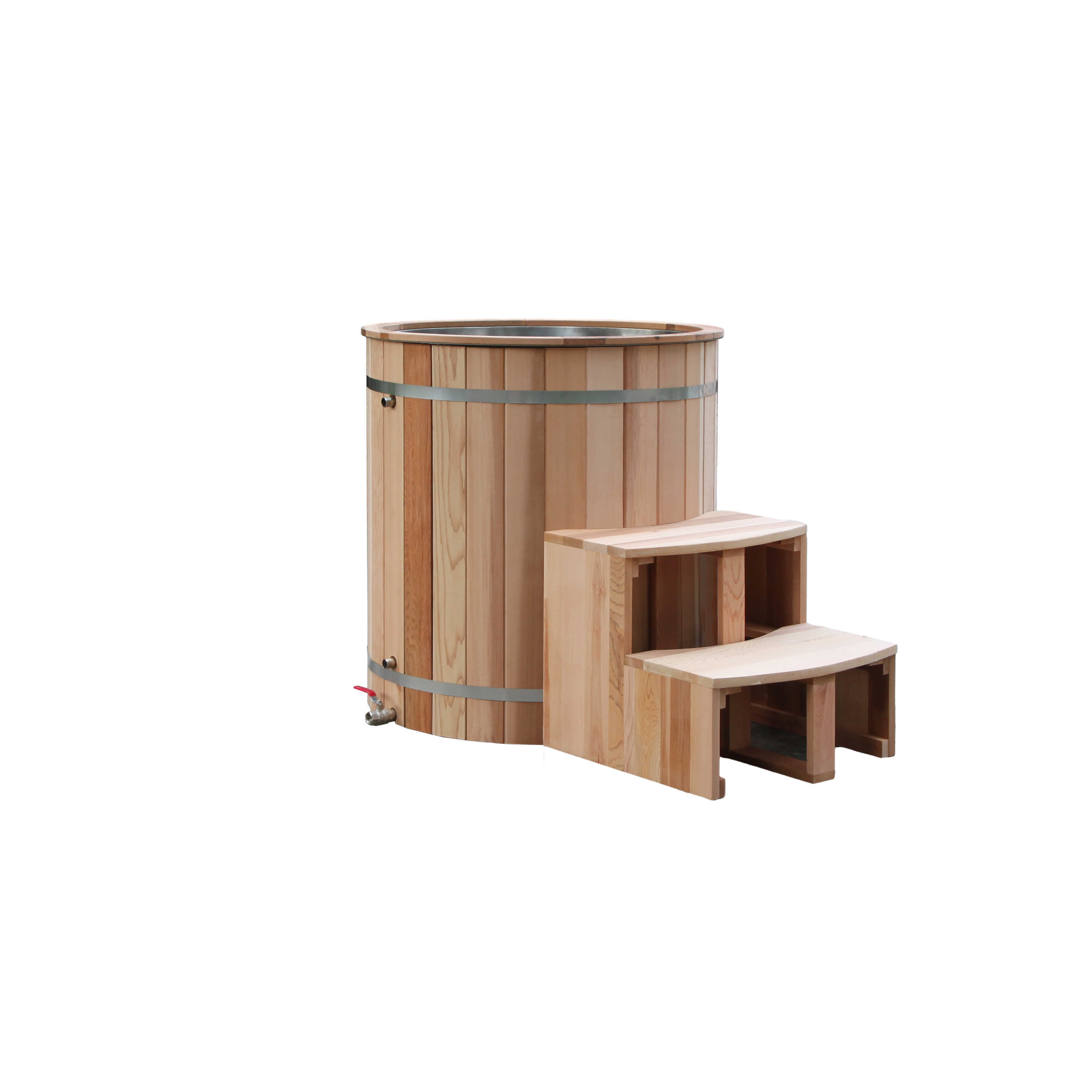 1 Person Red Cedar Ice Bath Solid Wooden Cold Plunge Bathtub Wholesale