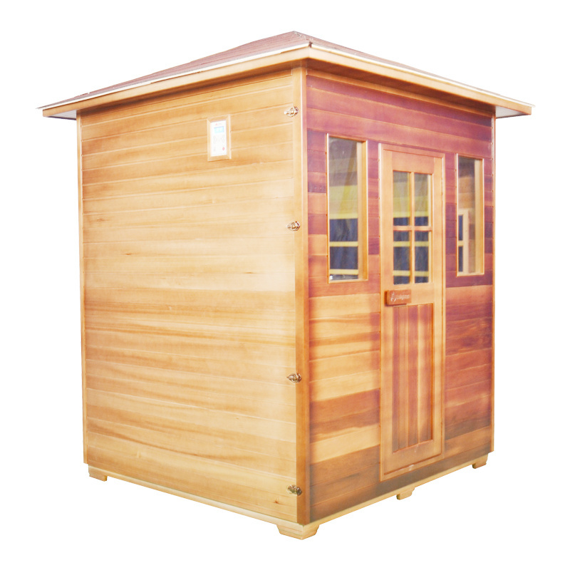 Outdoor Natural Red Cedar Wooden 1-4 Person outdoor Red Cedar far infrared dry Sauna Room