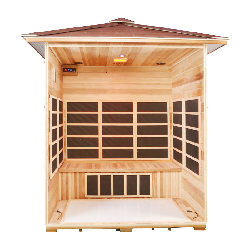 red cedar outdoor infrared heat sauna room for 4 person used