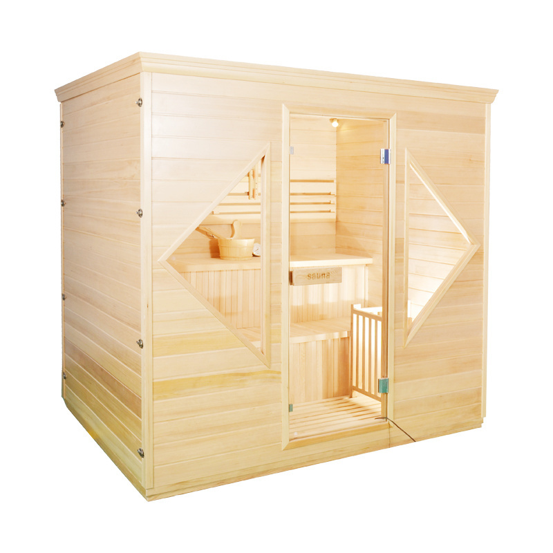 4-6 People Hot Selling Canadian Hemlock Home Use Steam Sauna with 6KW Stove