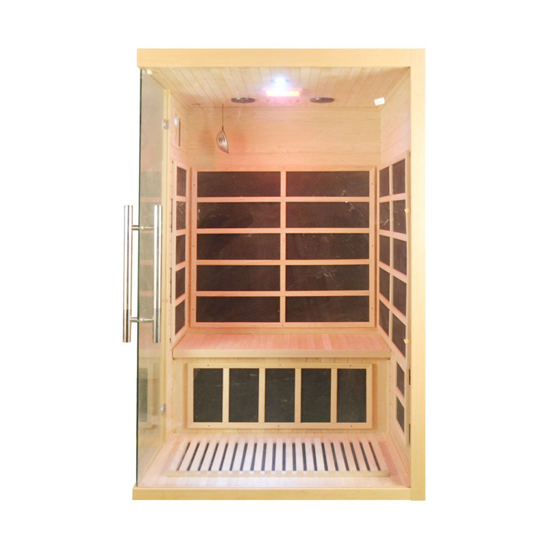 2  person portable infrared sauna half body hemlock indoor sauna for home use