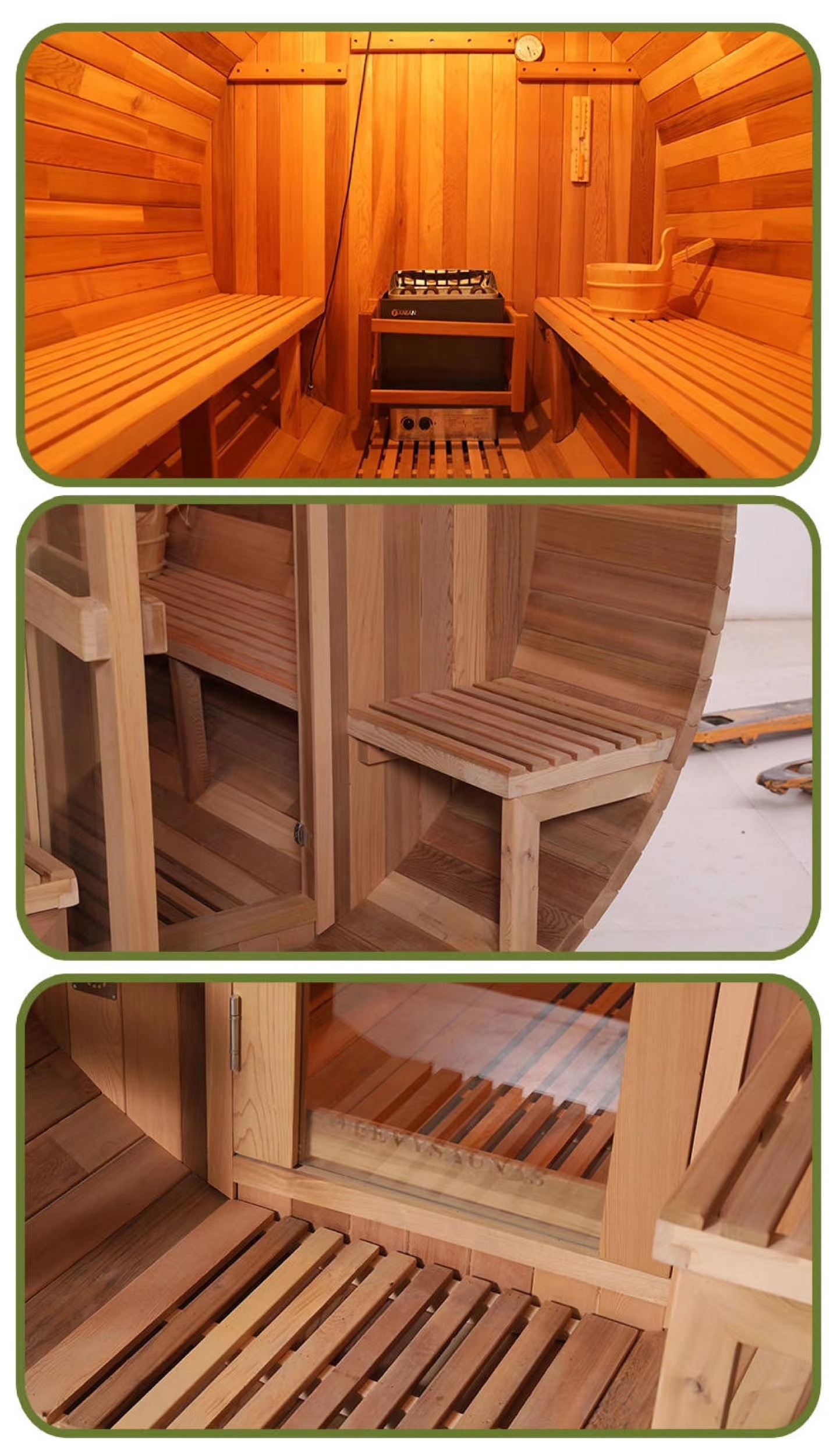 Finland Outdoor Canadian  red cedar barrel sauna spa sauna with wood burning sauna stove Special Price