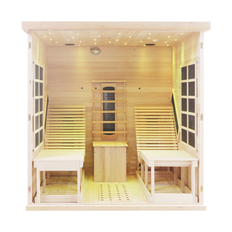 2024  best sales portable Canadian red cedar half body infrared sauna with chair lay down