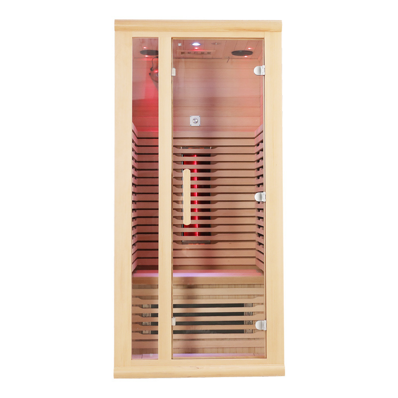 Low EMF 1 Person Luxury Carbon Sauna Indoor Use Far Infrared Sauna With Therapy Star Lights