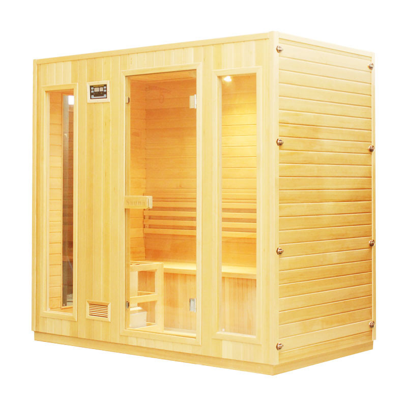 factory direct sale i ndoor solid wood hemlock cedar sauna room hot selling wet steam home sauna