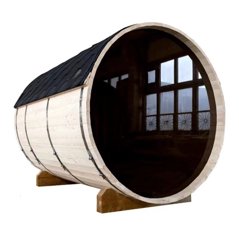 Canadian hemlock outdoor barrel tradition sauna room for 1-8 person used