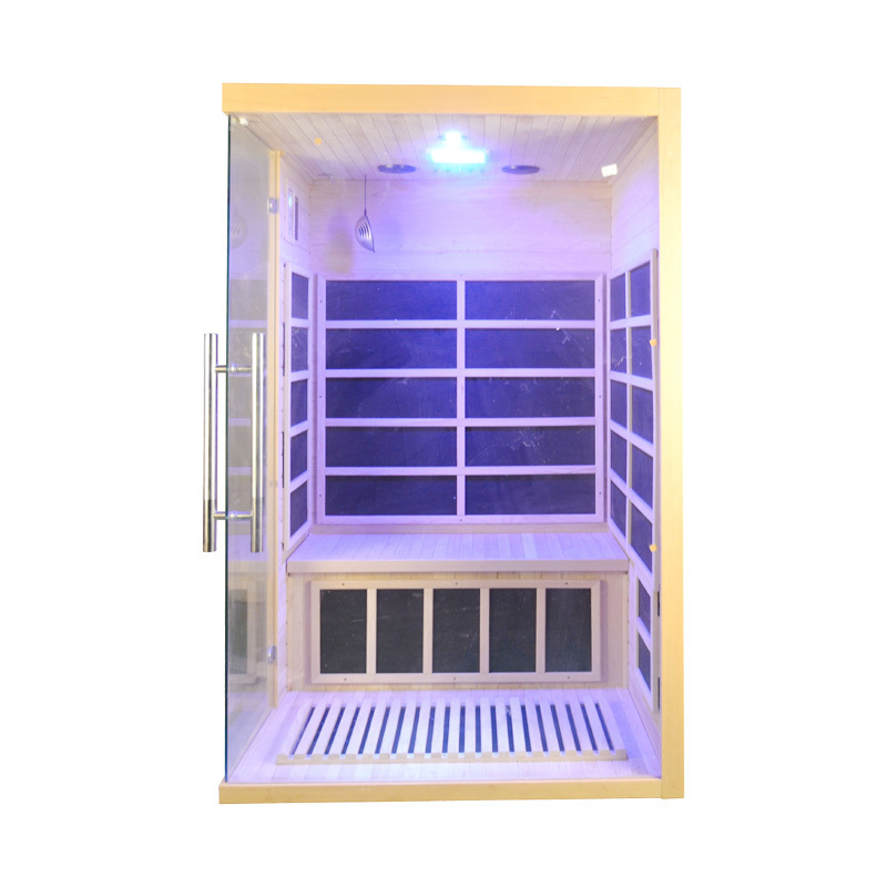 2  person portable infrared sauna half body hemlock indoor sauna for home use