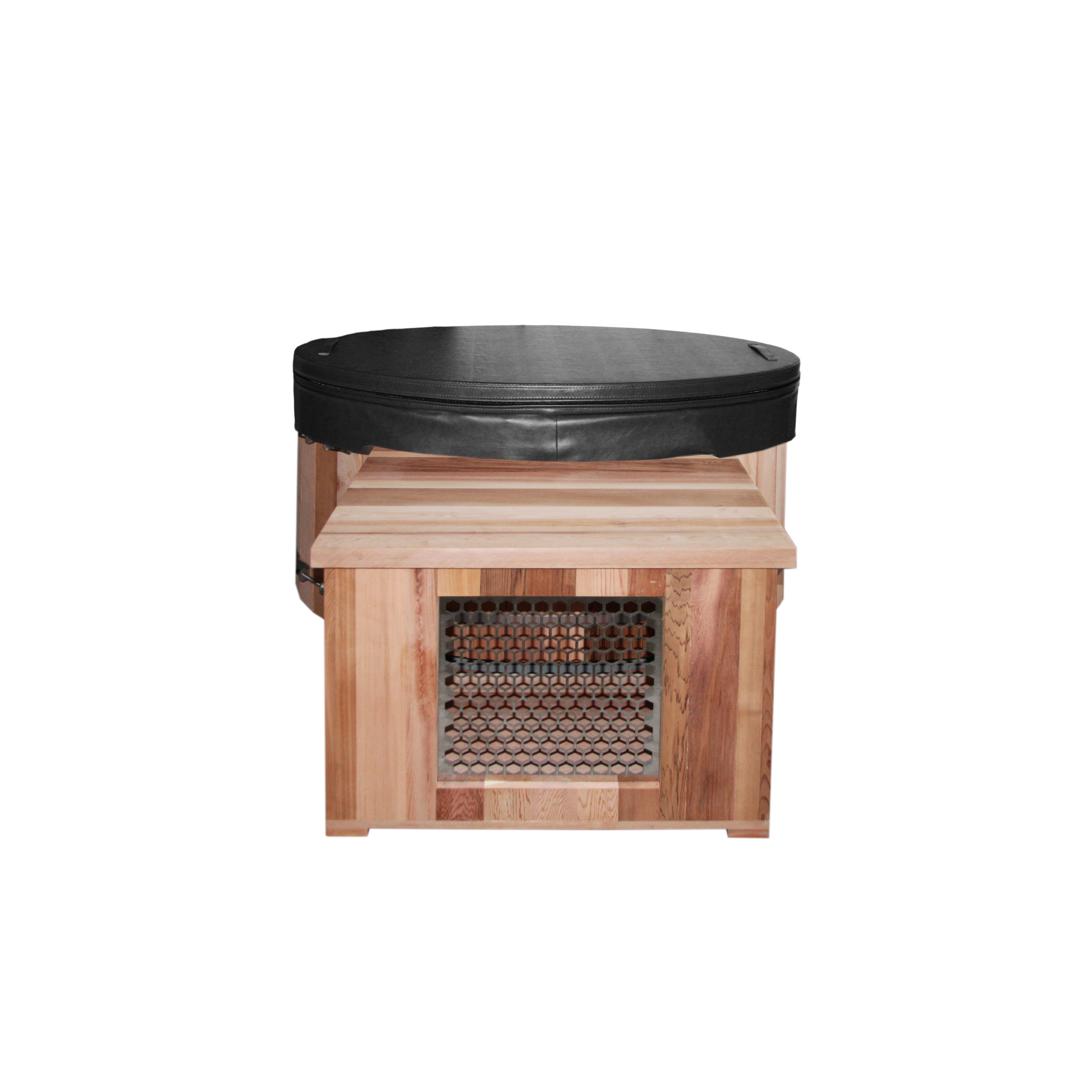 1 Person Wholesale Red Cedar Ice Bath Cold Plunge with Chiller and Filter