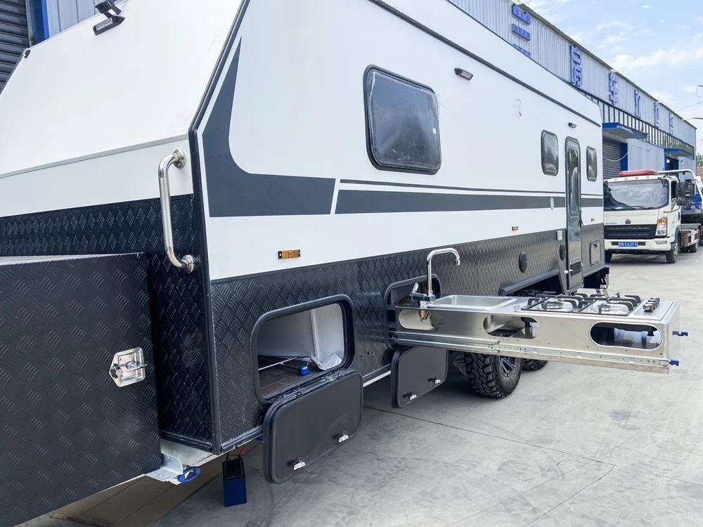 Luxury Off Road Camper Trailer Rv Motor home Camping Caravan Travel Trailer with Bathroom And Kitchen