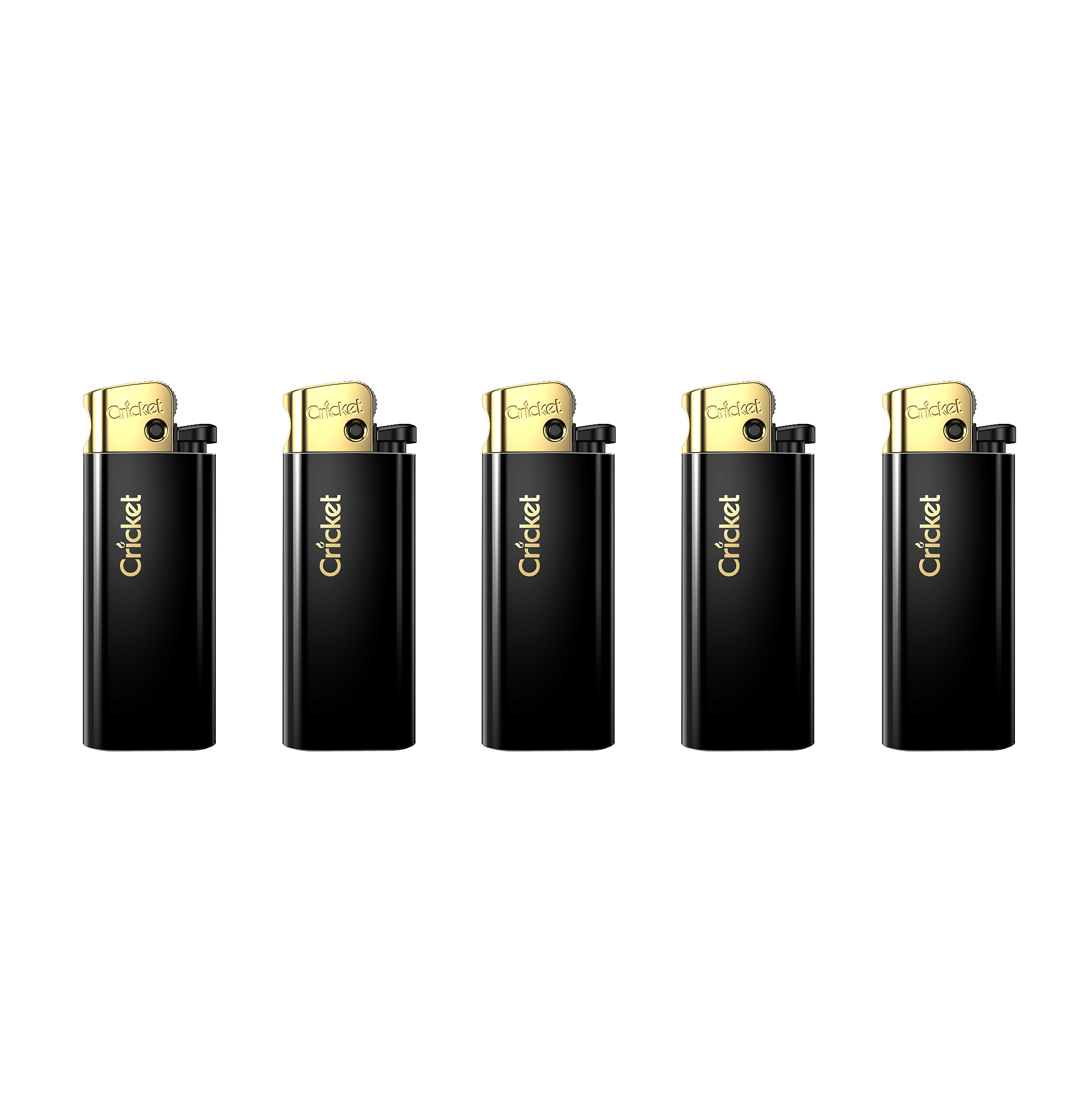 Cricket Original, Black & White Disposable Lighters, 5 Pack