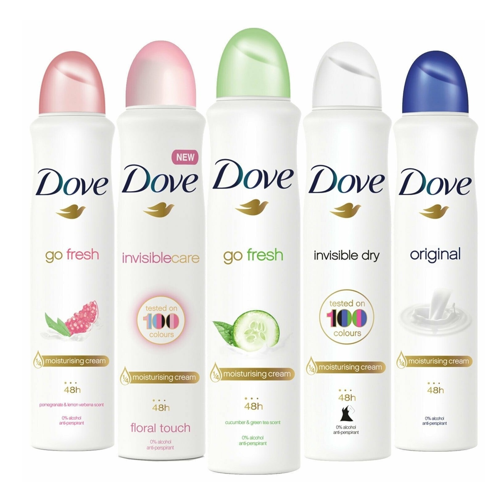 6 Pack Dove- Women Odour Protection Anti-Perspirant Body Spray Deodorant, 250ml