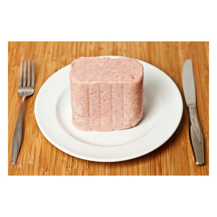 Custom order square shape canned halal beef luncheon meat no artificial colors handmade high quality