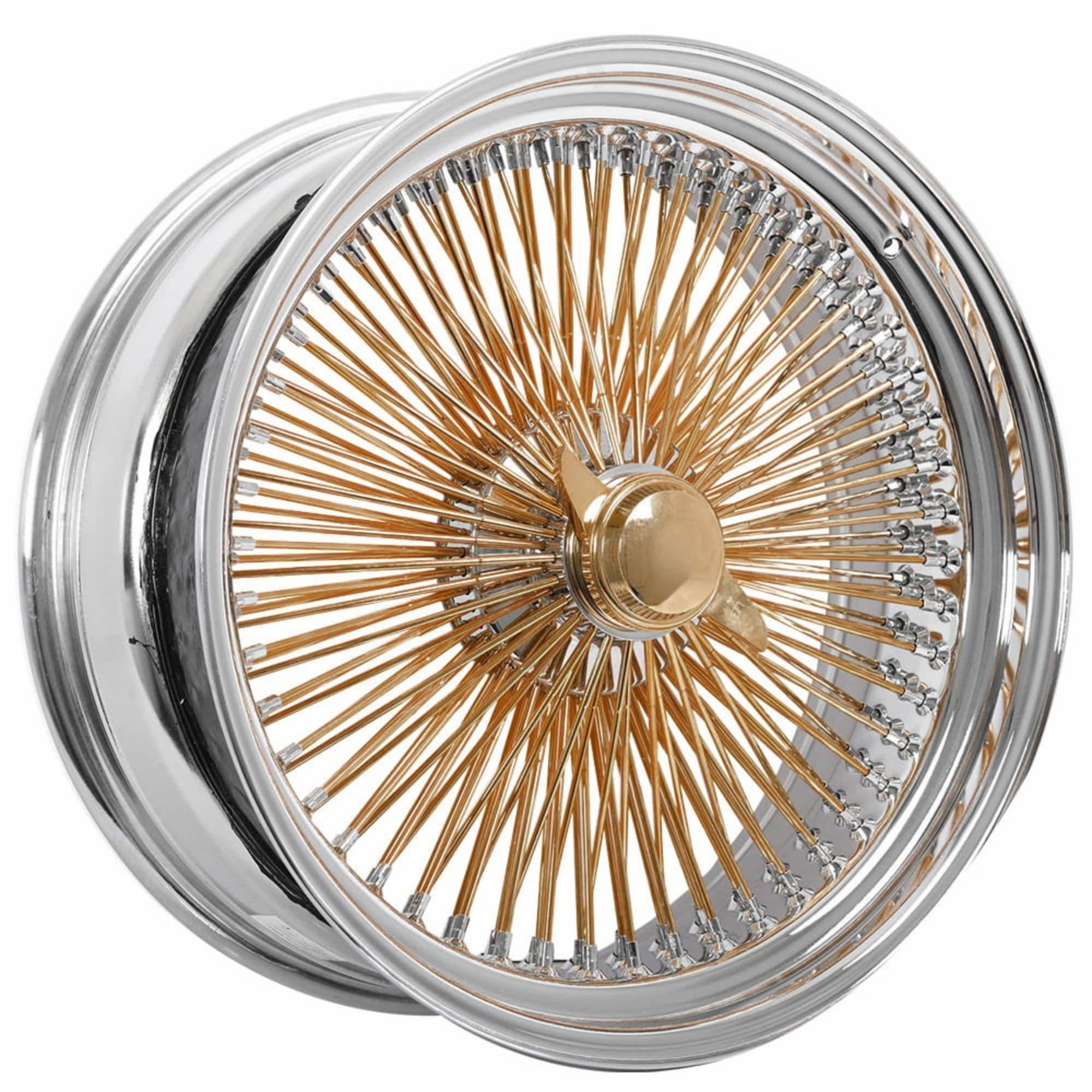 Wire Wheels 72 100 150 204 Spoke Chrome Wire Wheel Rims 13x7 14x7 Gold Aluminum Alloy Luxury Vintage 4 Pieces Multi Spoke