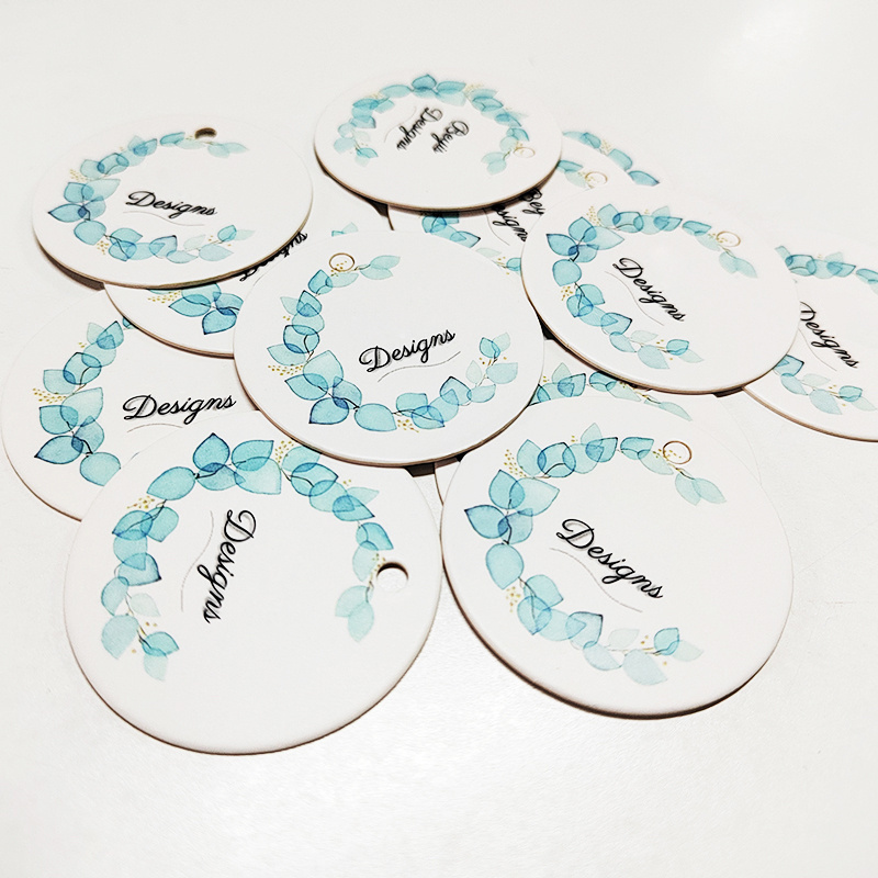 Custom Made Clothing Circular Shape Hang Tag Label For Wedding/party/birthday Heart Price Round Coated Paper Tag