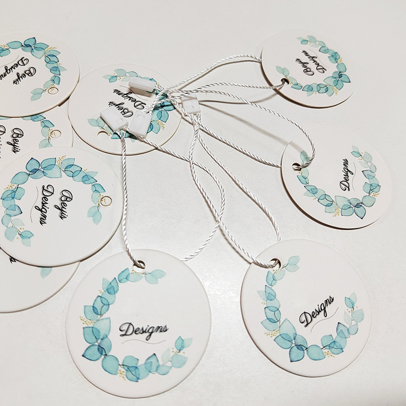 Custom Made Clothing Circular Shape Hang Tag Label For Wedding/party/birthday Heart Price Round Coated Paper Tag