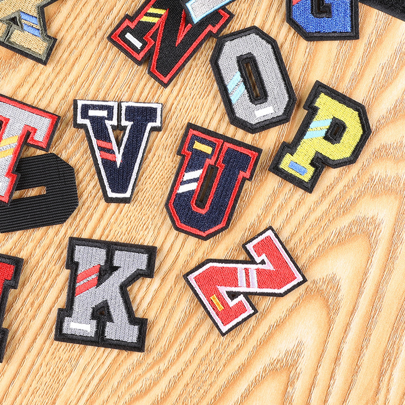 Caadhy DIY New Alphabet Badge Design Hook and Loop Colorful 26 Letter Fabric Embroidery Patches For Jacket