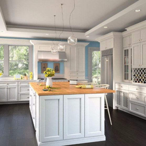 Custom Make American Wooden Kitchen Cabinets in White Grey Espresso Shaker Door Style