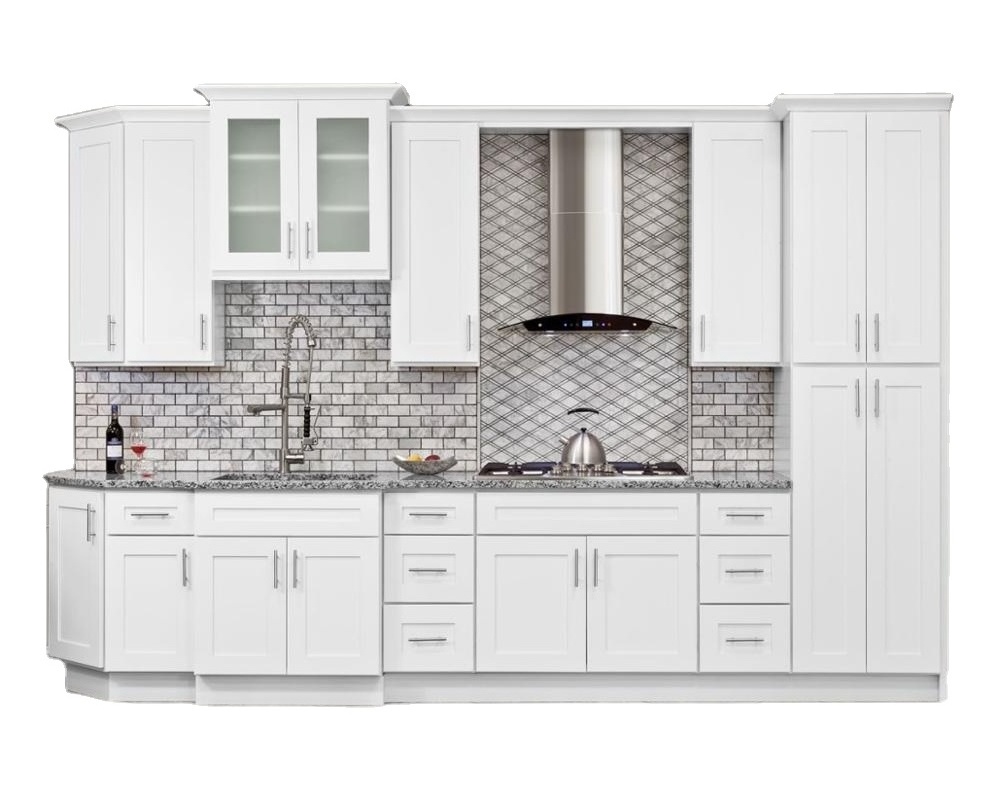 Factory Direct American Standard White Grey Shaker Wooden Modular Kitchen Cabinets for American Wholesale and Project