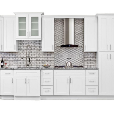 Factory Direct American Standard White Grey Shaker Wooden Modular Kitchen Cabinets for American Wholesale and Project