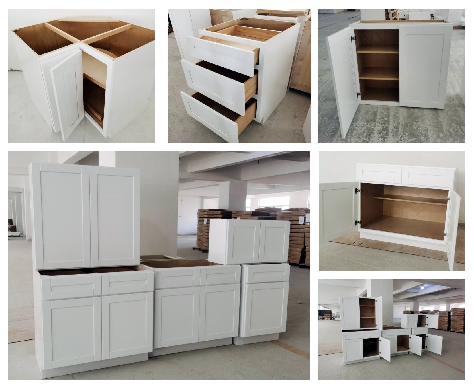 American Project All Wood Kitchen Cabinets White Shaker Style Factory Directly