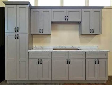 High End American Canada White Dark Grey Shaker Solid Wood Modular Kitchen Cabinets