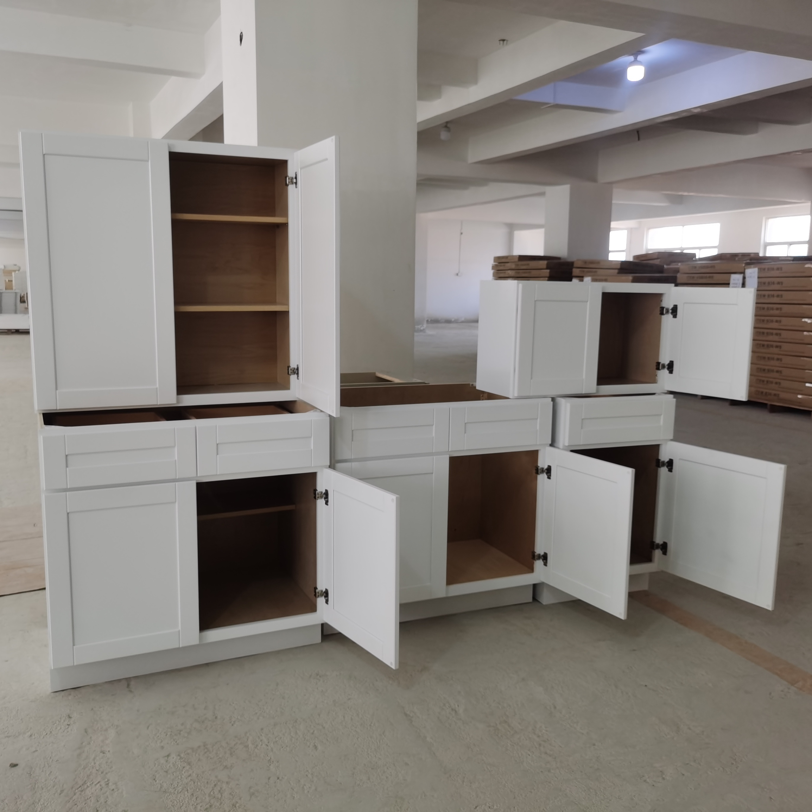 High End Knock Down Self assemble Natural Birch Shaker Kitchen Cabinets