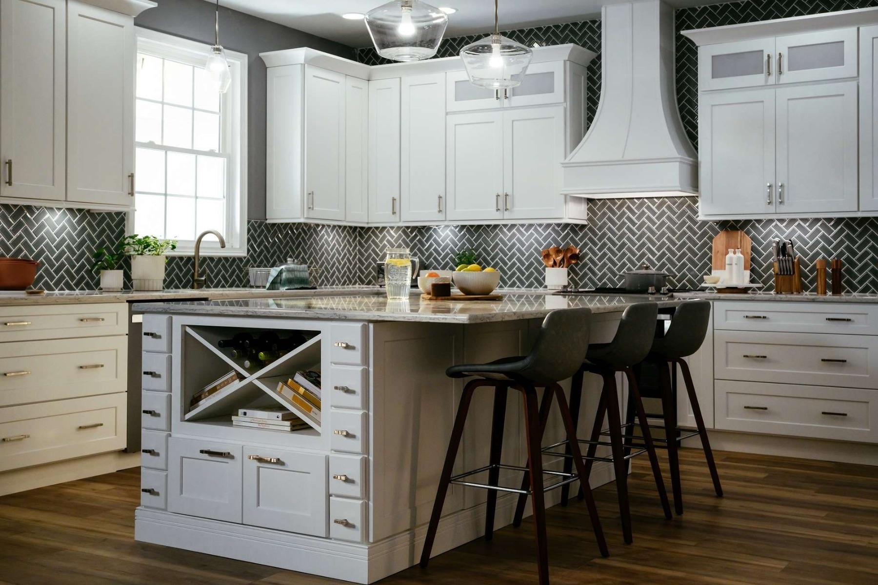 White Gray  Shaker Modern Modular Wood Kitchen Cabinets Navy Blue cabinets American standard factory directly