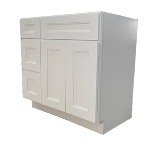 High End American Canada White Dark Grey Shaker Solid Wood Modular Kitchen Cabinets