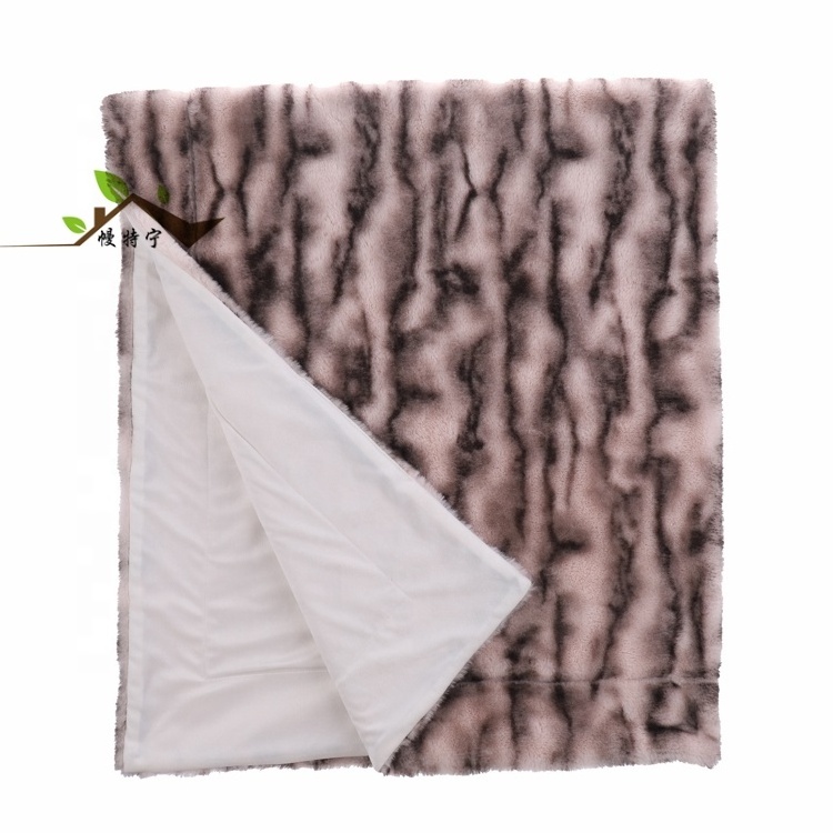 Luxury Ultra-Plush Printed Repreve Faux Fur Mink Throw Blanket