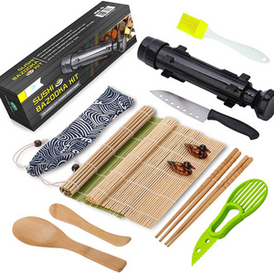 Sushi Making Kit , All In One Sushi Bazooka Maker with Bamboo Mats, Chopsticks, Avocado Slicer